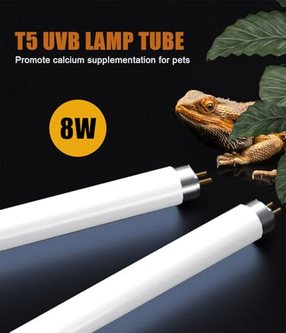 12 Inch T5 Reptile UVB Light Tube 8W 10.0 UVA UVB Reptile Bulb Tropical Desert Habitat Lighting for Bearded Dragon Chameleon Lizard Turtle Tortoise, 1 Pack - size: 10.0 UVB 1-Pack