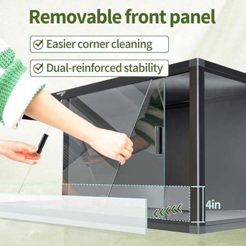 Wacool Terra 120 Gallon Reptile Tank, Large Terrarium for Bearded Dragons, Snakes, Leopard Geckos, Sliding Door & Top Ventilation, 48" x 24" x 24" Easy-to-Maintain Reptile Enclosure - size: 120 gallon