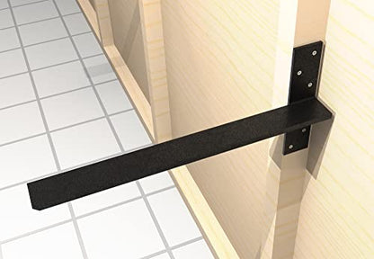 （2-Pack） Free Hanging T Shelf Bracket, Solid Heavy Duty Steel Knee Wall Hidden Granite Countertop Support Floating Bracket Hardware, Universal ,16 Inch , DIY Projects , Screws Included - size: 16