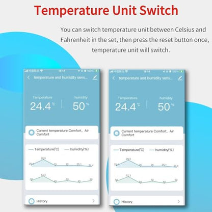 For Cozylife WIFI Indoor for temperature And Humidity Sensor With App Controlled Alerts And Wireless Connectivity