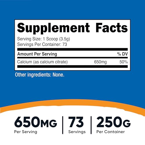 Nutricost Calcium Citrate Powder (250 Grams) Unflavored - size: 8.82 Ounce (Pack of 1)