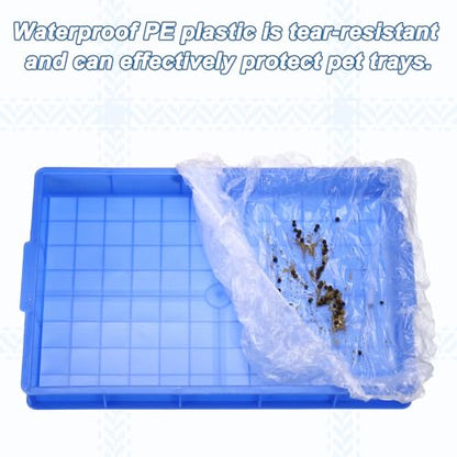 Disposable Bird Cage Liners, Clear Plastic Cage Liners for 35x24 Inch Pallets Tray Universal Elastic Film, (100 Pcs), Intended for Parakeet/Cockatiels/Rabbit/Guinea Pig - size: 35x24 Inch