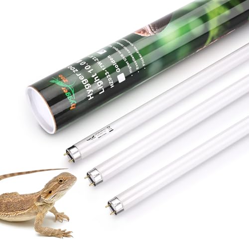 3-Pack UVB Reptile Light 10.0 Bulb 17W T8 Fluorescent Desert Lamp UVA for Bearded Dragon Tortoise Reptile & Amphibian - size: T8 17W 3PCS