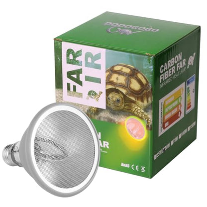 Deep Heat Projector for Reptiles 75W, Carbon Fiber Infrared Heat Lamp Bulb, Virtually No Visible Light Basking Heater for Bearded Dragon, Turtle, Gecko, Snake