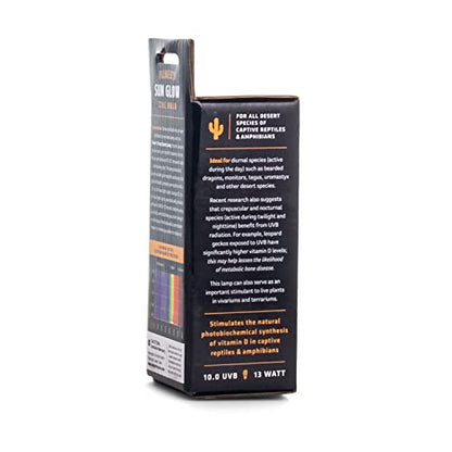 Fluker’s Sun Glow 10.0 UVB Fluorescent Coil Bulb for Desert Reptiles, Reptile Heat Light Stimulates Natural Synthesis of Vitamin D in Captive Reptiles, 13 Watt - size: 13 Watts