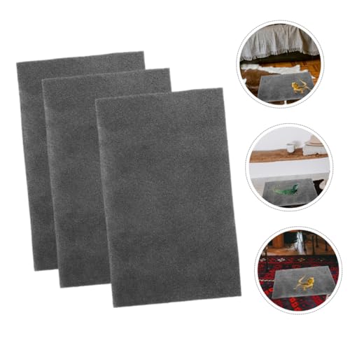 Happyyami 3pcs Reptile Carpet Substrate Mats Water-Absorbent Polyester Liners for Turtles Snakes Lizards and Tortoises Washable Reusable Easy to Clean Grey