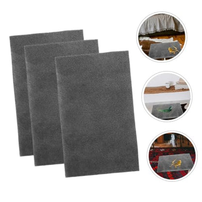 Happyyami 3pcs Reptile Carpet Substrate Mats Water-Absorbent Polyester Liners for Turtles Snakes Lizards and Tortoises Washable Reusable Easy to Clean Grey