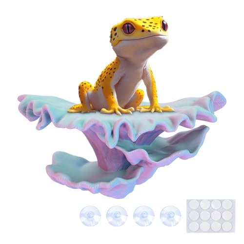 Westant Mushroom Decor for Reptile Tank, Fish Tank, Pet-Safe Bearded Dragon Tank Accessories, Realistic Terrarium Plants for Leopard Geckos, Crested Geckos, Tree Frogs, Snakes (Aurora, Shelf Cap) - color: Aurora, size: Shelf Cap