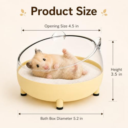 Meow&Woof Hamster Sand Bath Container, Large Sandbox Toilet Gerbil Batheoom, Tiny Chinchilla Dust Bathtub Sand Bath Box for Hamster Cage Accessories 5.2 Inch-Yellow - color: Yellow