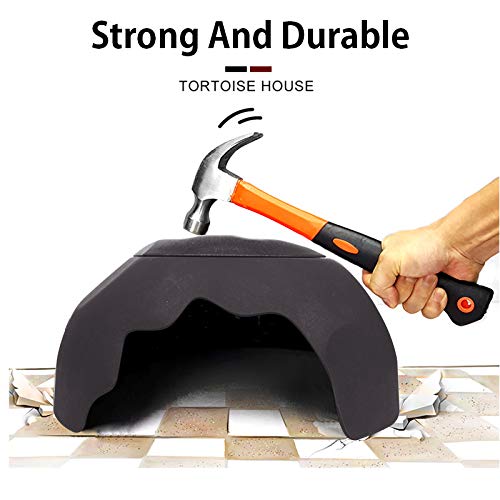 Reptile Hideouts Box with 2 Ceramic Sinks to Increase Humidity Terrarium Reptile Hide Habitat Humidify Cave for Turtle Lizard Tortoise Amphibians Snake, 9.8x5.9x5.9 Coffee - color: Coffee