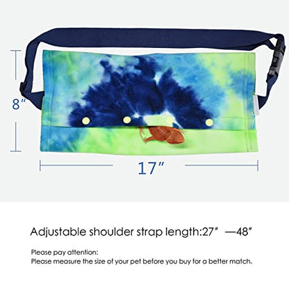 LIKZINWA Small Animal Sling Carrier, Bearded Dragon and Lizard Reptile Carrier With Adjustable Strap (Blue-Green) - color: Blue-Green