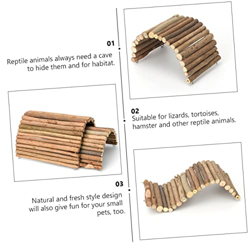 POPETPOP 2pcs Natural Hiding House for Hamsters and Reptiles Cozy Shelter for Tortoises Lizards and Secure Hiding Place for Pets