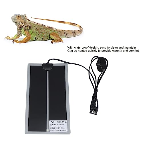 Reptile Heat Pad Under Tank Heater Terrarium Heating Mat for Snakes Lizards Turtles PET Tear Tough Safe (7W) - size: 7W