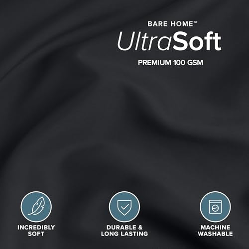 Bare Home Bedding Duvet Cover Extra Long Size - Premium 1800 Super Soft Collection - Lightweight, Cooling Duvet Cover - Soft Breathable Bedding (Twin/Twin XL, Black) - color: 02 - Black (No Comforter), size: Twin/Twin XL