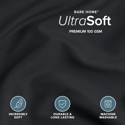 Bare Home Bedding Duvet Cover Extra Long Size - Premium 1800 Super Soft Collection - Lightweight, Cooling Duvet Cover - Soft Breathable Bedding (Twin/Twin XL, Black) - color: 02 - Black (No Comforter), size: Twin/Twin XL
