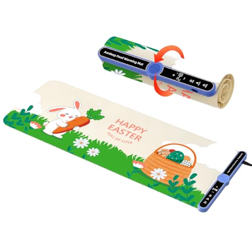Food Warmer Mat Extra Large 40”X15” Rolled Up Electronic XXL Warming Mat for Buffet/Family Gathering Meals/Parties Silicone Food Warming Mat 9-Level Temp Control 18H Auto-Off - size: Easter-XXL 15*40in