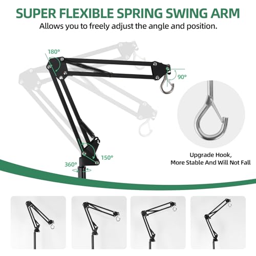 MECESOR Reptile Lamp Stand Adjustable Height 15.7-73.6inch with 360°Adjustable Swing Arm Heat Lamp Stand Plant Floor Light Holder for Bearded Dragon Turtles Snake and Chicks - size: 15.7-73.6inch