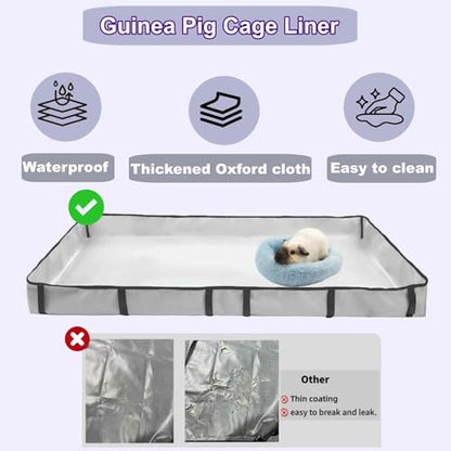 Guinea Pig Cage Liner Tarp Bottom Waterproof and Washable Base Also for Rabbits, Bunny, Chinchesillas, Hedgehog, Ferrets and Other Small Animals(36x72 inches) - size: C&C 3x6(36x72 inches)