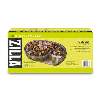 Zilla Rock Lair, Naturalistic Hide, Supports Shedding and Egg-Laying, Retains Humidity, Ideal for Snakes and Lizards, Extra Large