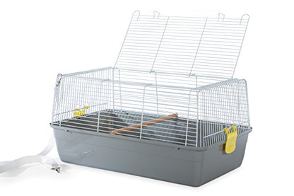 Prevue Pet Products Small Animal Travel Carrier - Hamster, Bird, Parakeet, Gerbil, Rabbit, Ferret, Guinea Pig, & Rat Carrier, Easy Pet Transportation, Travel Bird Cage, Lightweight & Portable - Gray