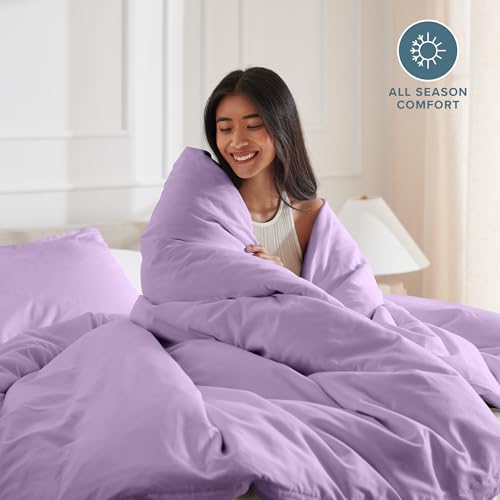 Bare Home Bedding Duvet Cover Extra Long Size - Premium 1800 Super Soft - Lightweight, Cooling Duvet Cover - Soft Breathable Bedding (Twin/Twin XL, Lavender) - color: 25 - Lavender (No Comforter), size: Twin/Twin XL