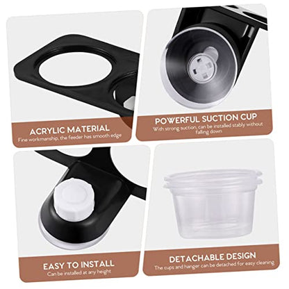 BESPORTBLE 1set Suction Cup Feeding Bowls for Reptiles Practical Reptile Water and Food Dispenser Bowls and Easy to Clean Feeding Tools for Turtles Lizards and Geckos