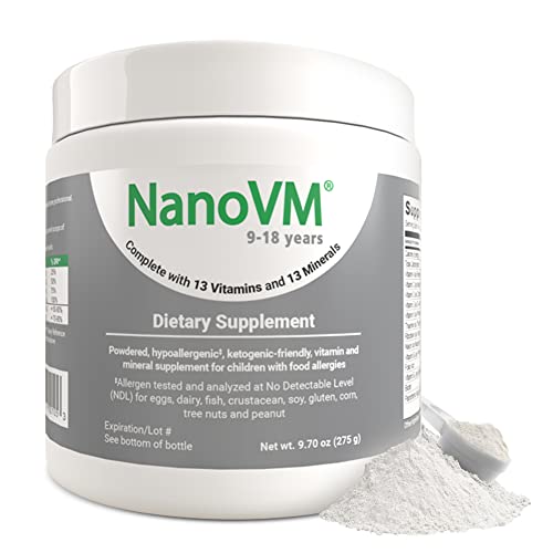 9-18 Years, Allergen-Free Kids Multivitamin, Unflavored Powdered Vitamins, Multivitamin Powder with 13 Vitamins & 13 Minerals, Low-Carbohydrate Vitamin Supplements, 275g - Solace Nutrition - style: 9-18