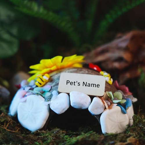 Reptile Hideouts, Handmade Handmade Reptile Home, Hide Cave for Crested Gecko, Leopard Gecko, Lizard, Snake, Crabs Hide Cave, Personalized Terrarium & Vivarium Décor（Flower） - style: Flower