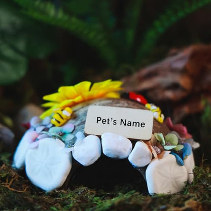Reptile Hideouts, Handmade Handmade Reptile Home, Hide Cave for Crested Gecko, Leopard Gecko, Lizard, Snake, Crabs Hide Cave, Personalized Terrarium & Vivarium Décor（Flower） - style: Flower