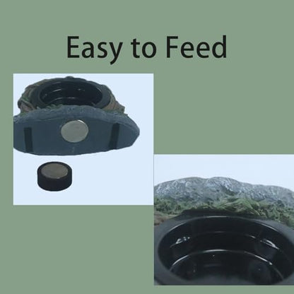 Reptile Feeding Ledge with 2 Cups, Hollow Vine Food Dish & Water Bowl for Bearded Dragon, Gecko, Lizard & Snake – Reptile Tank Accessories for Terrariums - size: Magnetic- Single Feeder