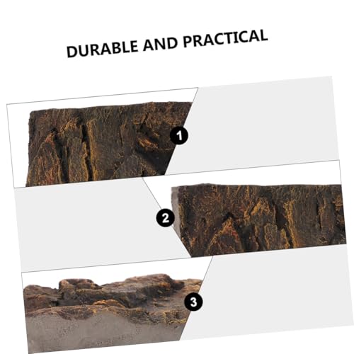 3D PU Material Reptile Tank Background Board 2pcs Turtle Aquarium Decorative Panel for Snake Habitat and Fish Tank Decoration