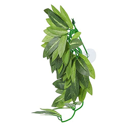 Artificial Reptile Plants Lifelike Plastic Plant Hanging Leaves Decoration with Suction Cup for Reptile Terrarium Fish Tank (T-044 30CM) - size: T-044 30CM