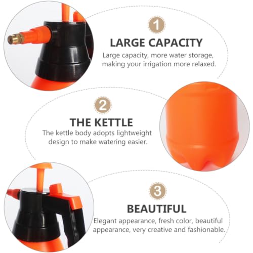 Beavorty 1.5l Orange Plastic Air Pressure Watering Sprayer with Thickened Design and Fine Water Flow for Garden and Plant Misting Random Color