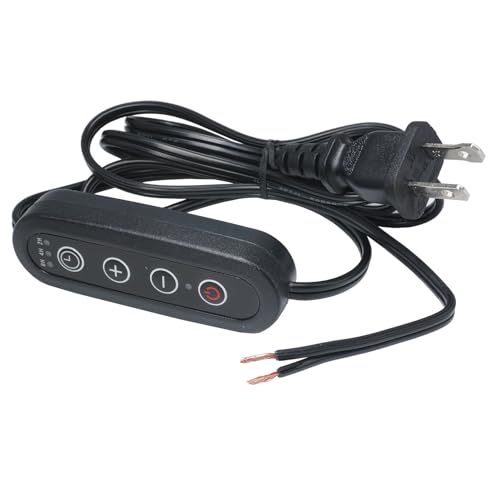 Lamp Cord with Light Dimmer Timer (2H&4H&8H), Dimmer for String Lights Max 360W,6 Feet Black Light Switch Cord,18 AWG 2 Prong Extension Cord for Dimmable Indoor/Outdoor String Lights, Floor Lamp - color: Black