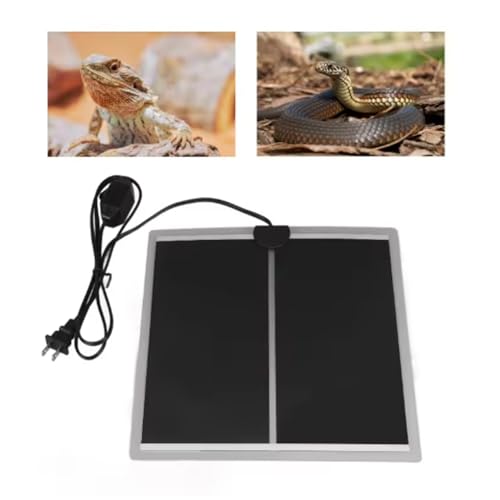 Reptile Pet Heat Mats, 7/14/20W 110V Adjustable Temperature, Rapid Heating Pad for Home Office Insect Box Under Tank Terrarium Turtle Tortoise Snakes Lizard (Black-14W-US Plug-110V(28X28CM)-1Pcs) - color: Black-14W-US Plug-110V(28X28CM)-1Pcs