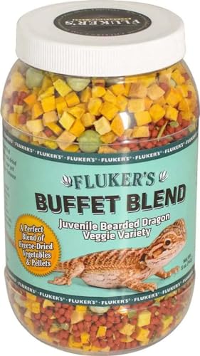 Fluker's Buffet Blend Juvenile Bearded Dragon Veggie Variety Diet, 9-Ounces, Model: 76053 - size: 9 Ounce (Pack of 1)