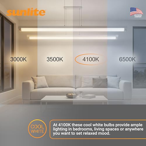 Sunlite 30440 F54T5/841/HO 4 Foot T5 Linear Fluorescent Lamp, 54 Watts, 5000 Lumens, 4100K Cool White, Miniature G5 Bi-Pin Base, ROHS Compliant, High Performance Straight Tube, 40 Pack - color: 4100k, style: 54 watts (45.80-Inch)