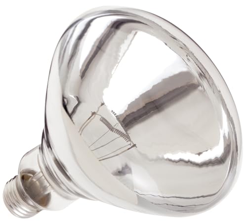 Satco S4885 120V 250 Watt R40 Medium Base Shatterproof Heat Lamp, Clear