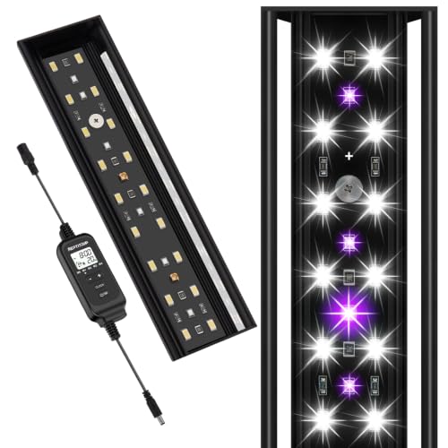 REPTITRIP 8-Inch LED UVB Reptile Light with Auto On/Off & Preset Day-Night Cycle Dimming, 4 UVI Modes Fixture Controller, 8W Aluminum UVA UVB Lamp for Bearded Dragons, Turtles & Snakes, 6500K - size: 8 INCH