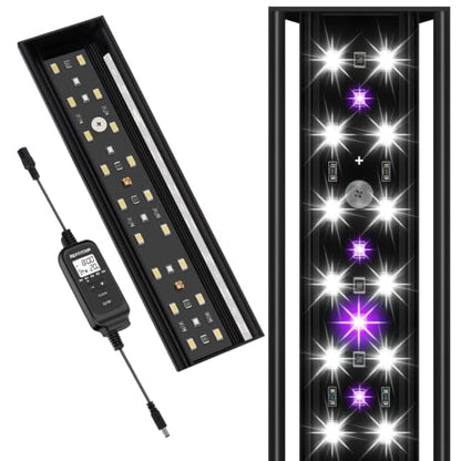 REPTITRIP 8-Inch LED UVB Reptile Light with Auto On/Off & Preset Day-Night Cycle Dimming, 4 UVI Modes Fixture Controller, 8W Aluminum UVA UVB Lamp for Bearded Dragons, Turtles & Snakes, 6500K - size: 8 INCH