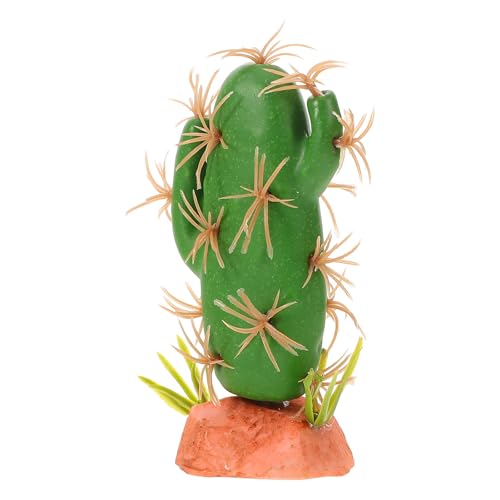 jojofuny Artificial Cactus Plant for Reptile Terrarium Habitat Decor, Fake Terrarium Plants for Amphibians and Lizards, Sturdy Plastic Reptile Tank Landscaping Accessory