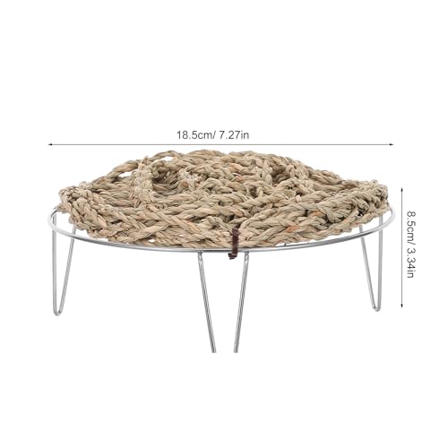 Reptile Hammock for Bearded Dragons: 7.3" Reptile Bed Tank Lounger - Woven Basking Platform with Metal Legs - Habitat Accessories for Lizard, Snake & Frog
