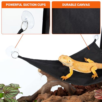 REPTI ZOO Reptile Heating Hammock, Reptile Hammock and Reptile Heating Pad with Dimming Temprature Controller 2-in-1 for Chameleon, Lizard, Gecko, Iguana