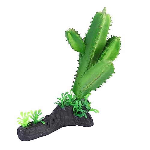 DOITOOL Artificial Underwater Plant for Fish Tank Lifelike Simulation Cactus Decor Premium Plastic Material Bright for Home Office Cafe Reptile Enclosures - color: Green, size: 19X11X4CM
