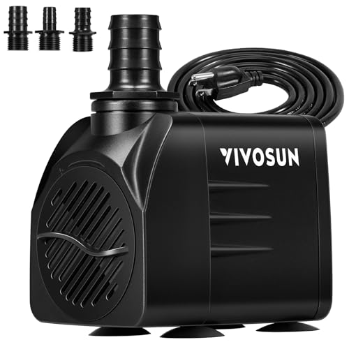 VIVOSUN 660GPH Submersible Water Pump, 2500L/H 35W aquarium pump, Ultra Quiet Fountain Pump with 8.2ft/2.5m High Lift for Fish Tank, Pond, Aquarium, Statuary, Hydroponics - size: 6"×4"-660