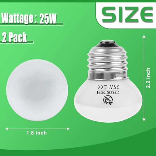 Reptile Heat Lamp Bulbs, UVA Reptile Heat Bulb 2 Pack, 25 Watt Heat Light Bulbs, Daylight Basking Spot Light for Lizard, Bearded Dragon, Snake, Gecko - color: 25*2