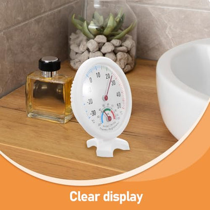 SHOWERORO 2pcs Analog Hygrometer Thermometer 75mm Dial Indoor Outdoor Mini Temperature Humidity Meter for Refrigerator and Humidifier Use