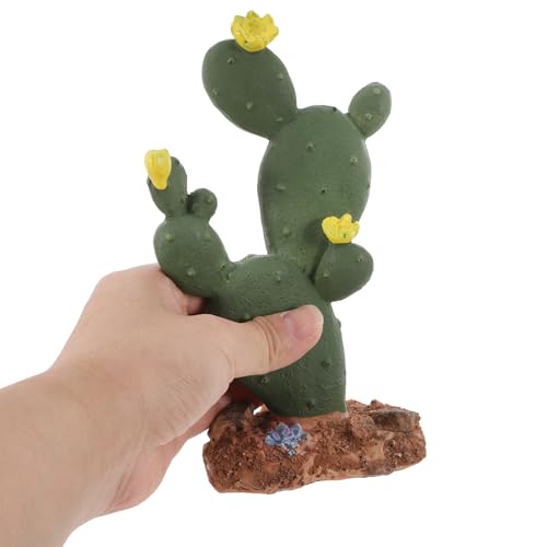 LALAFINA Artificial Cactus Plant Reptile Habitat Decor Mimicking Cactus Plastic Succulent Branches for Leopard Gecko Turtle Tank Accessories Desert Terrarium Decoration