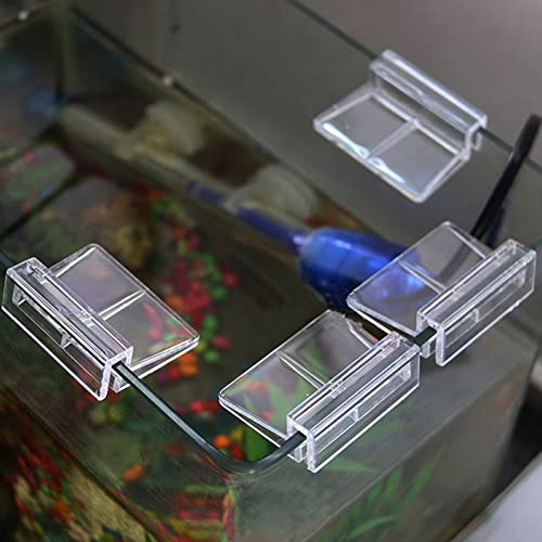 esowemsn 10pcs 12mm Clear Acrylic Aquarium Glass Cover Clip Aquarium Lid Clips Clamp Fish Tank Cover Holder Acrylic Support Holder Best for Aquarium Fish Tank