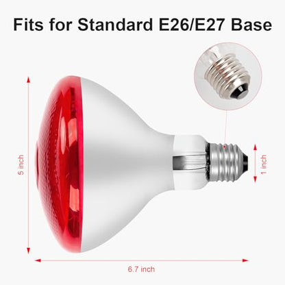 Infrared Light Bulb, 275W Near Infrared Red Light Therapy Bulbs, Infrare Heat Lamp Blub Fits for E26 / E27 Base